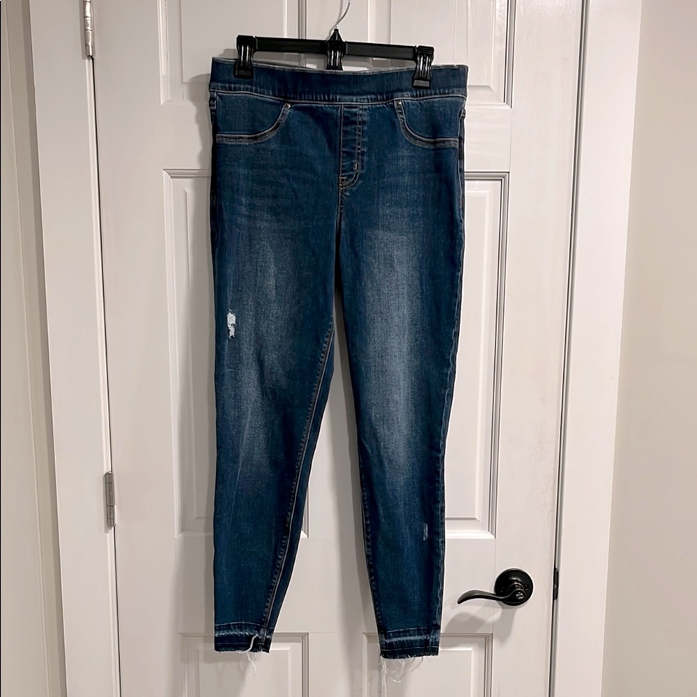 SPANX Distressed Skinny Ankle Jeggings Size Large